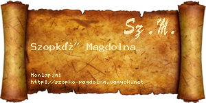 Szopkó Magdolna névjegykártya