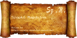 Szopkó Magdolna névjegykártya