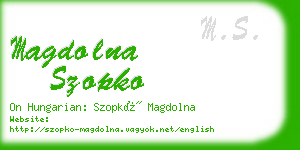 magdolna szopko business card